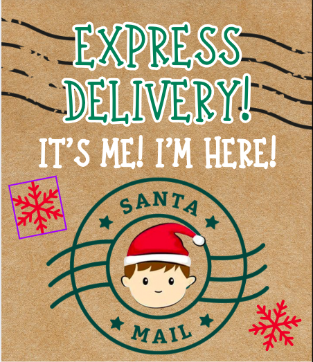 Express Delivery Santa Mail Elf Hand-Painted Sign