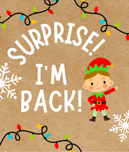 Elf surprise I'm back banner 