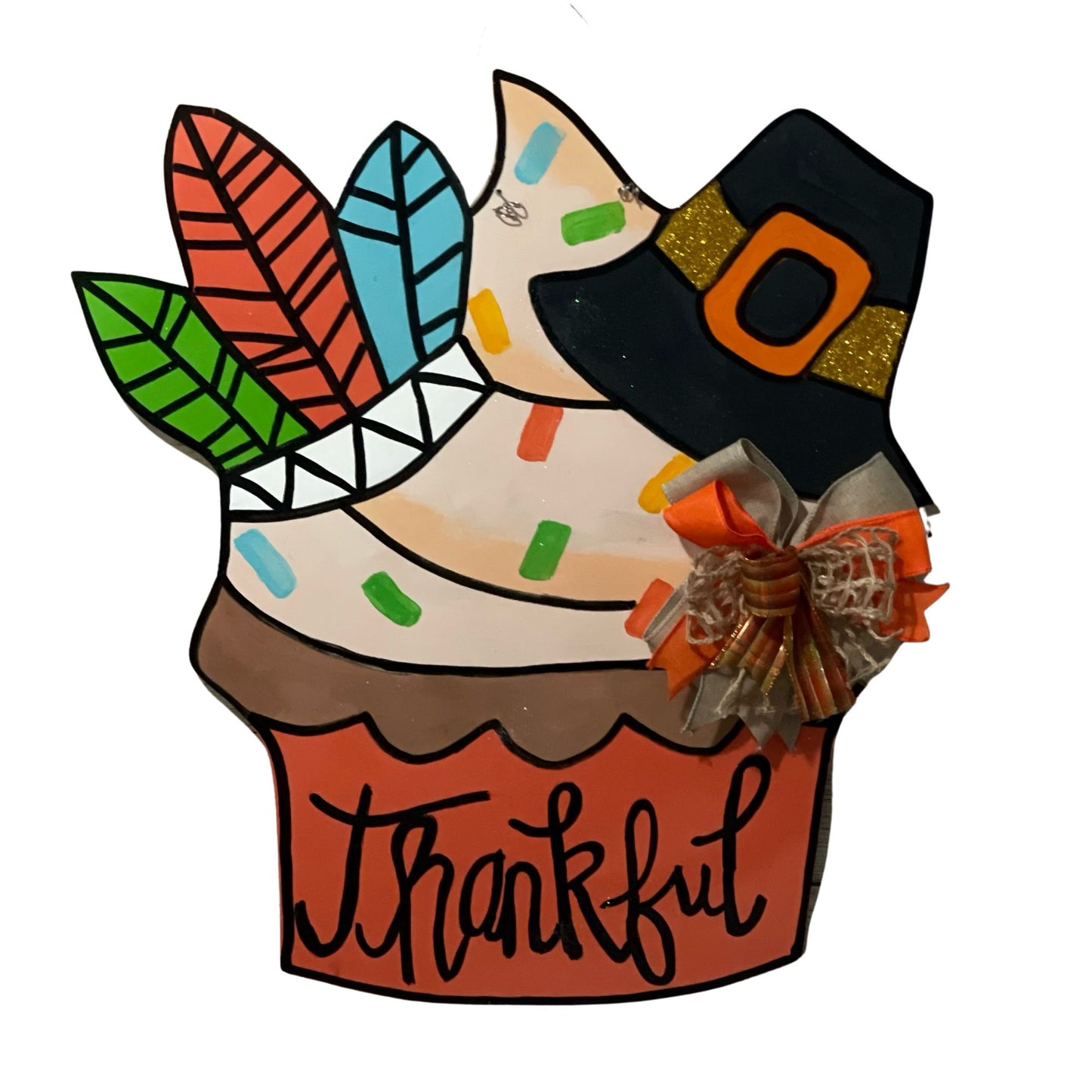 Thanksgiving Cupcake Door Hanger