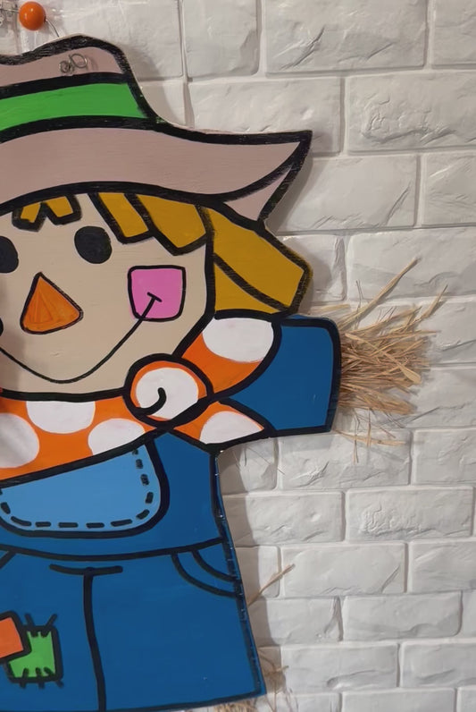 Colorful Scarecrow Door Hanger