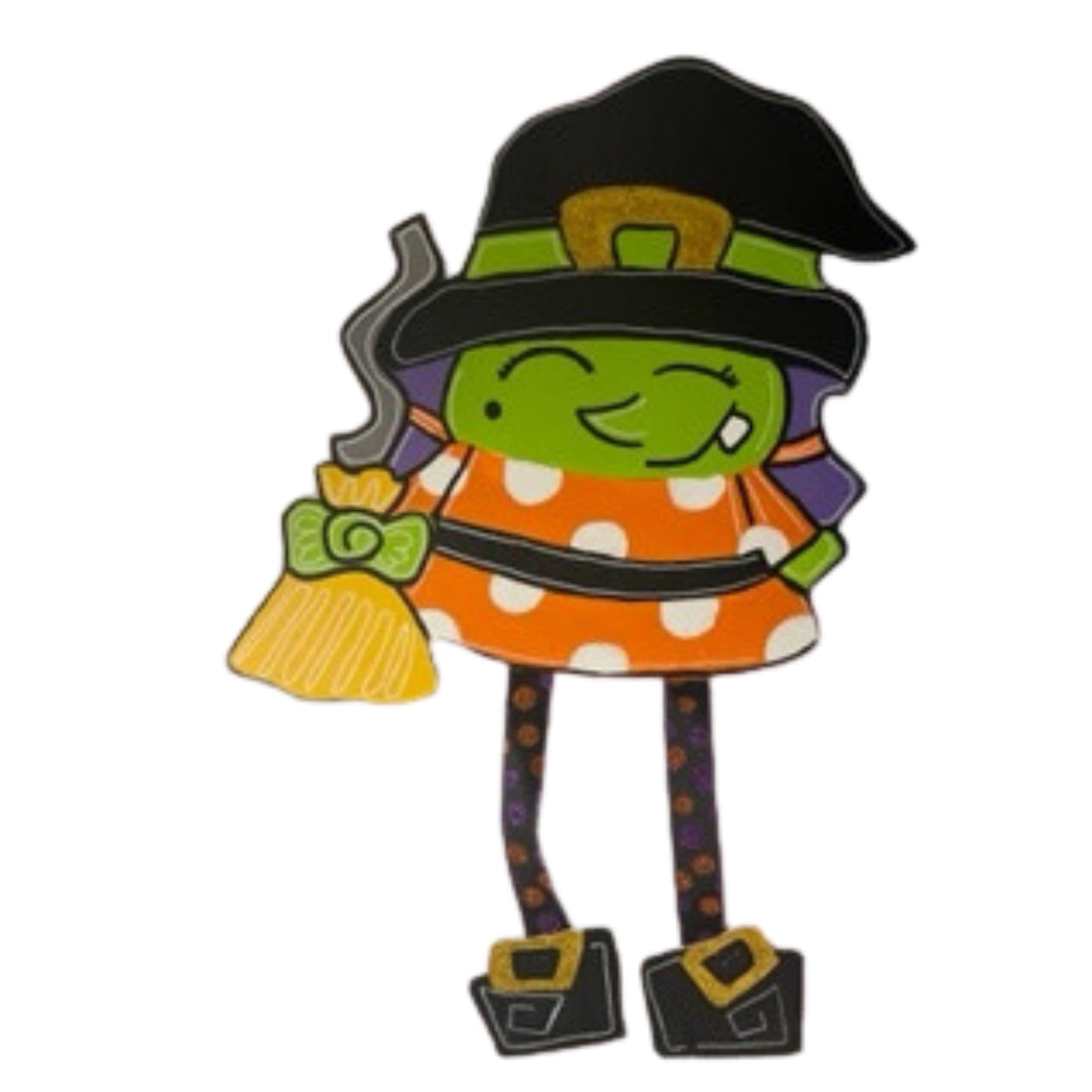 Witch With Ribbon Legs Door Hanger